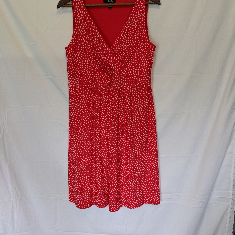 CHAPS Dot Dress SZ L EUC